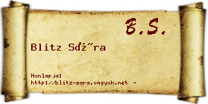 Blitz Sára névjegykártya