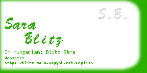 sara blitz business card