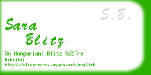 sara blitz business card